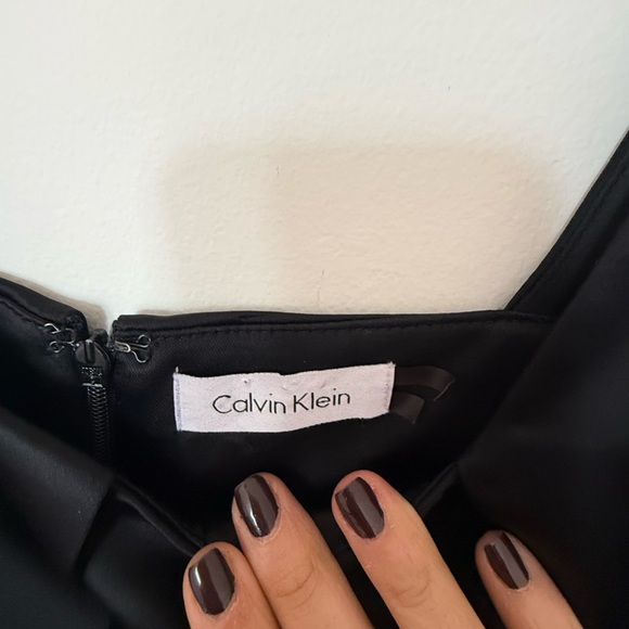 Calvin Klein Black Midi atin look Dress - Picture 5 of 7